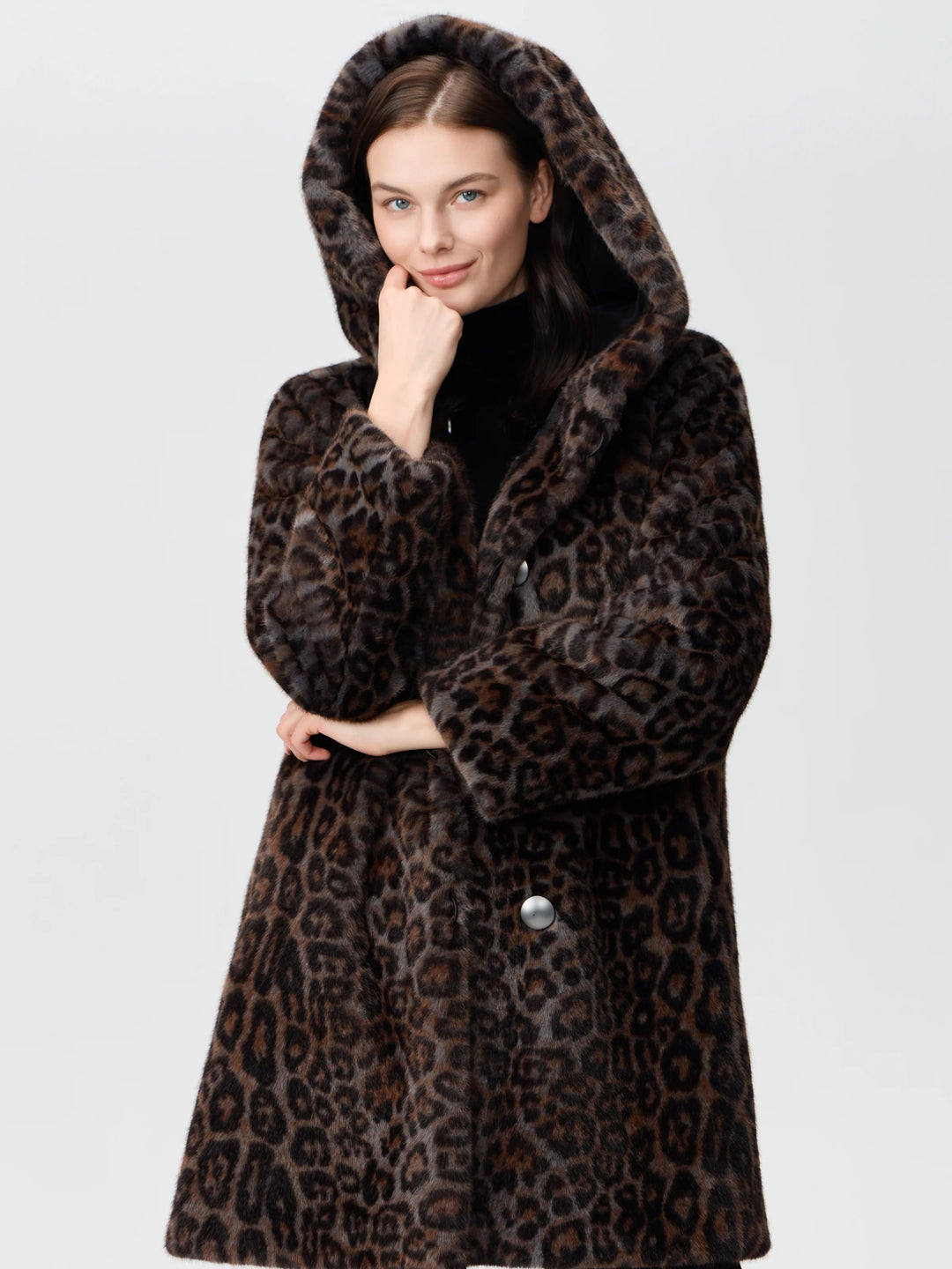 Reversible Animal Print Faux Fur Coat
