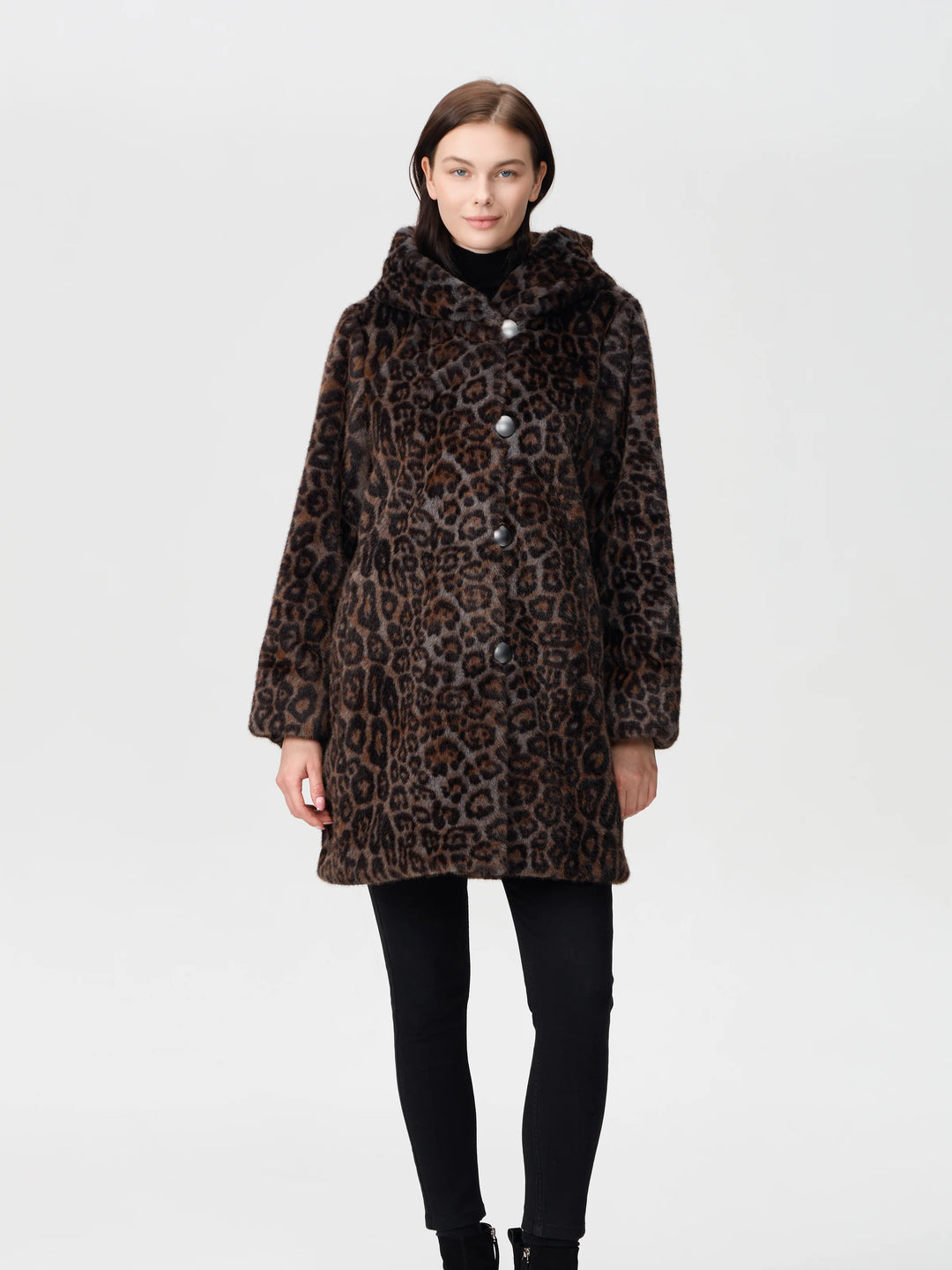 Reversible Animal Print Faux Fur Coat