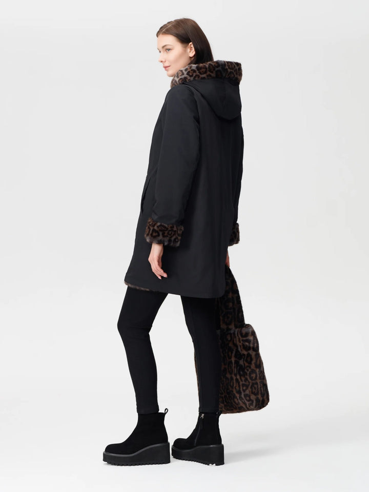 Reversible Animal Print Faux Fur Coat