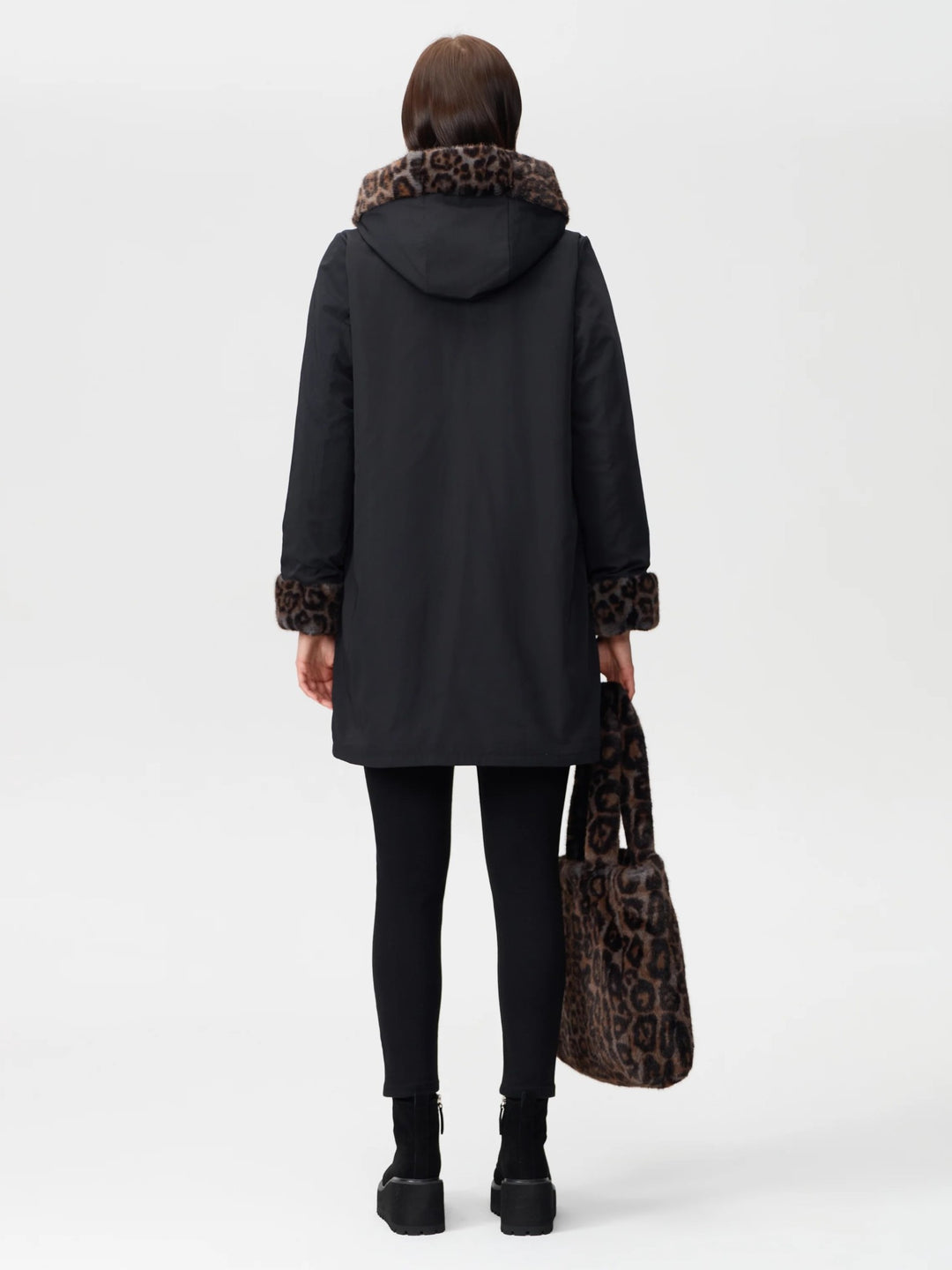 Reversible Animal Print Faux Fur Coat