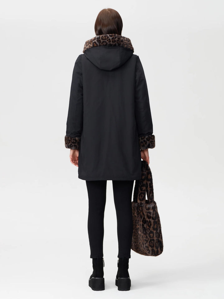 Reversible Animal Print Faux Fur Coat
