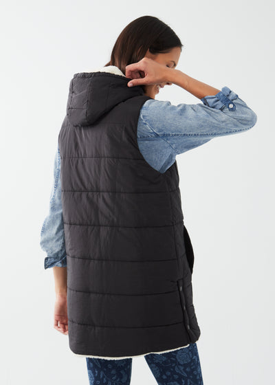 Reversible Quilted Sherpa Vest