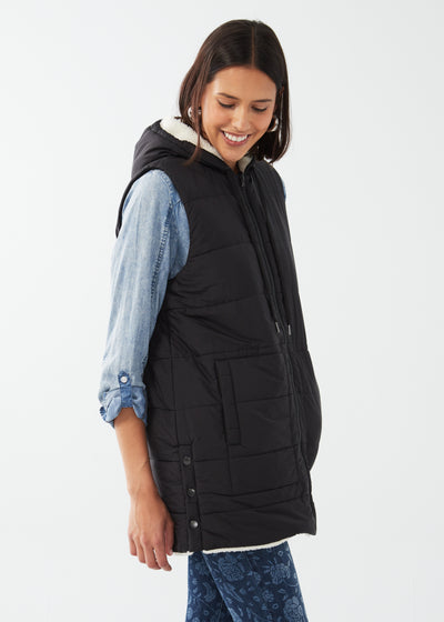 Reversible Quilted Sherpa Vest