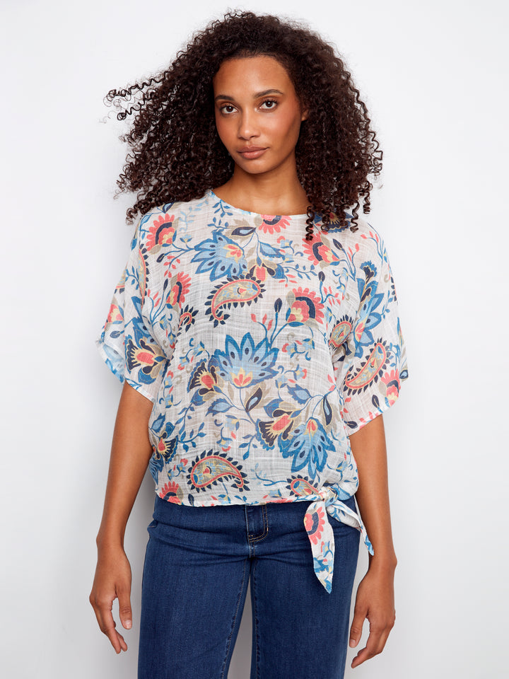 Rio Print Cotton Gauze Blouse
