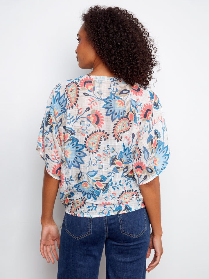 Rio Print Cotton Gauze Blouse