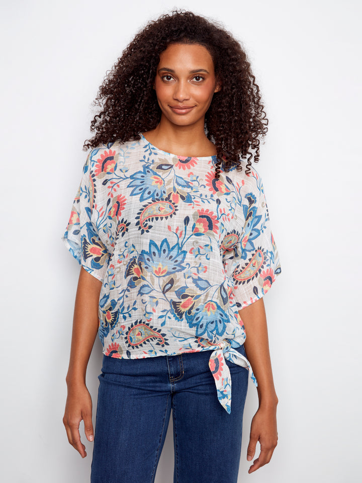 Rio Print Cotton Gauze Blouse