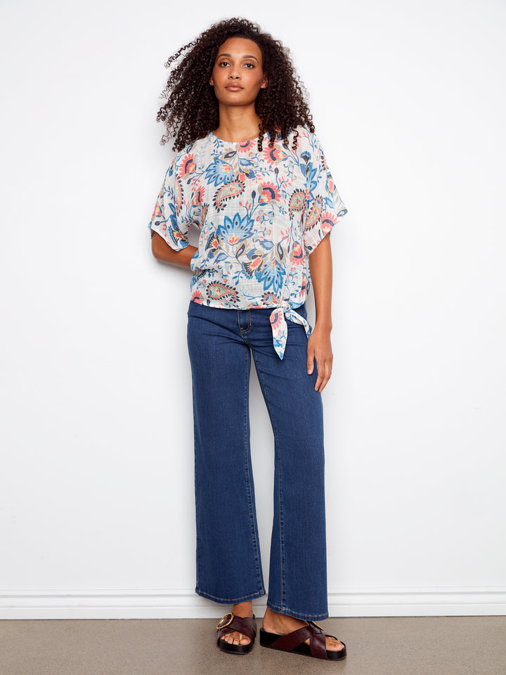 Rio Print Cotton Gauze Blouse