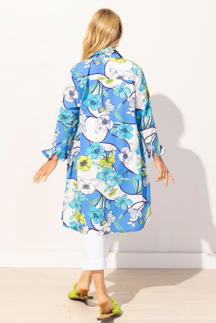 Riviera Coastal Cotton Floral Tunic Dress