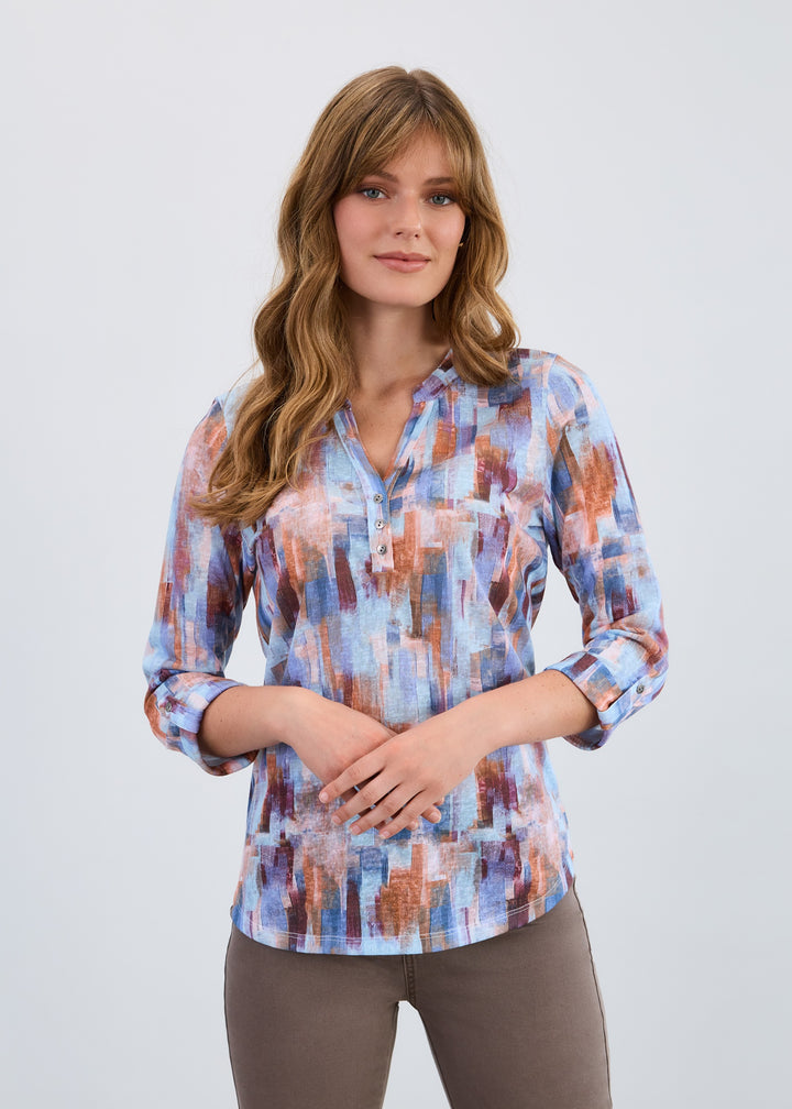 Rookery Print Henley Top