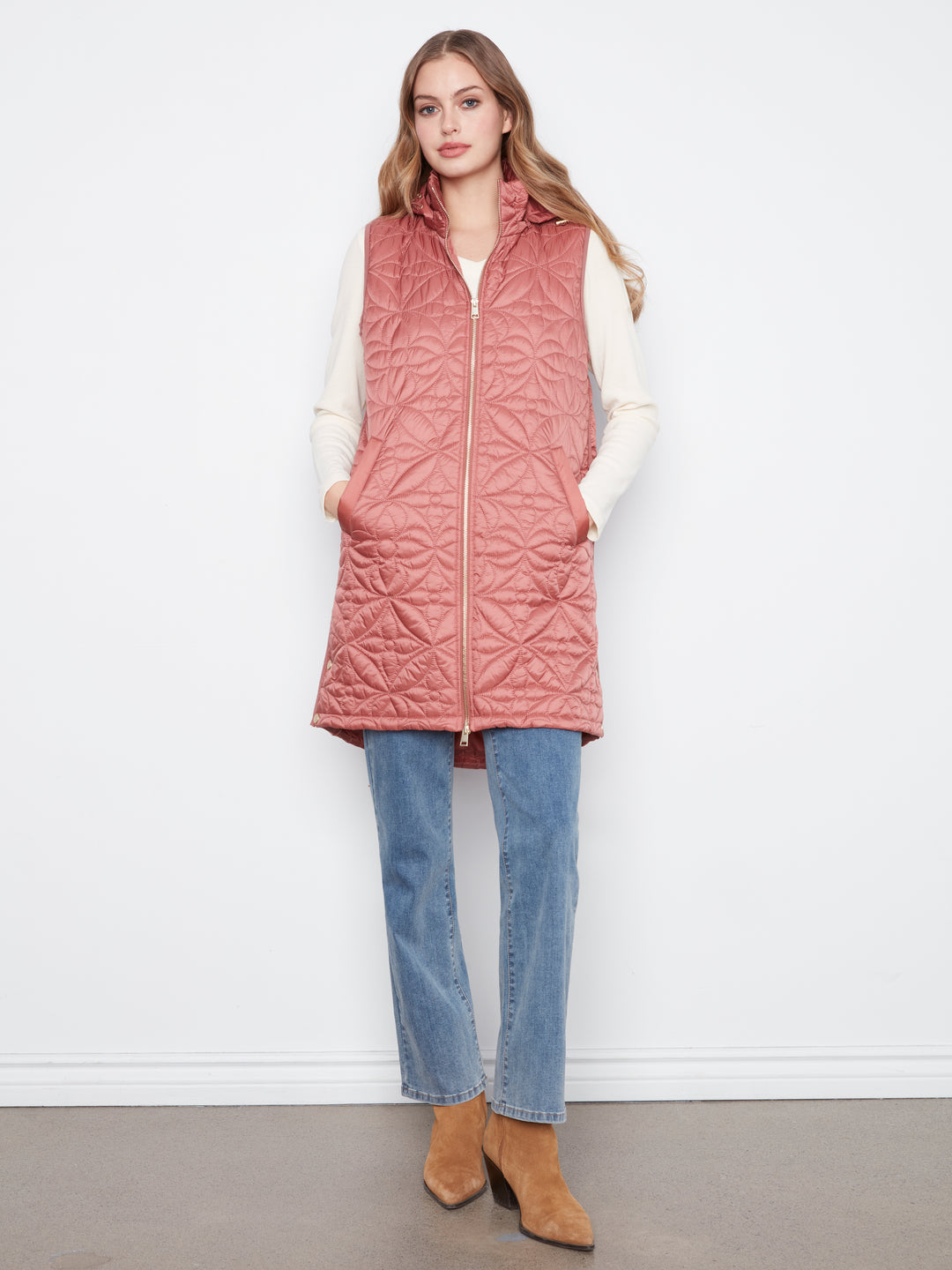 Rosebud Long Puffer Vest