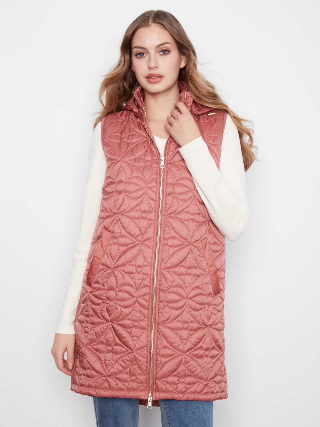Rosebud Long Puffer Vest