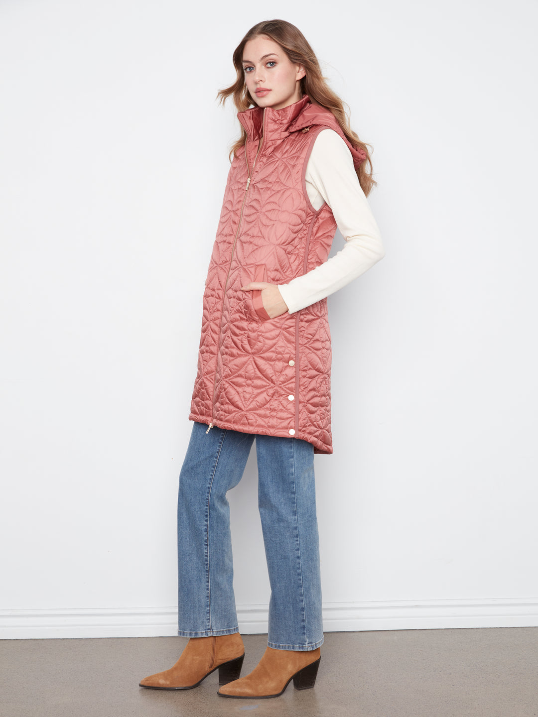Rosebud Long Puffer Vest