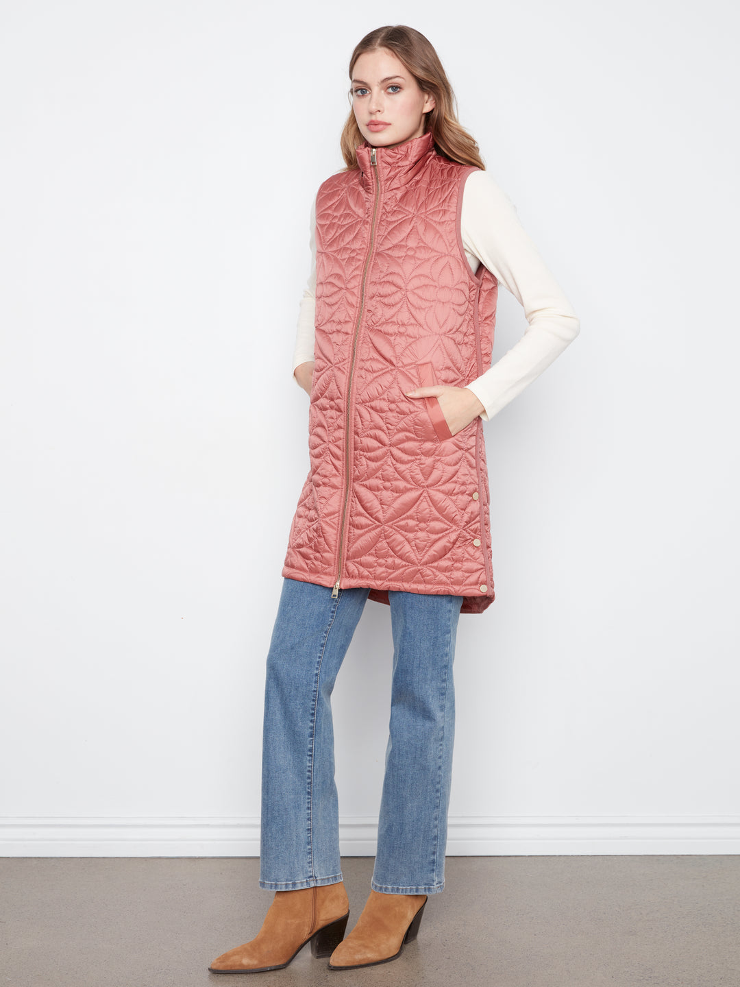 Rosebud Long Puffer Vest