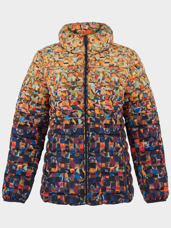 Rubble Print Short Puffer Coat