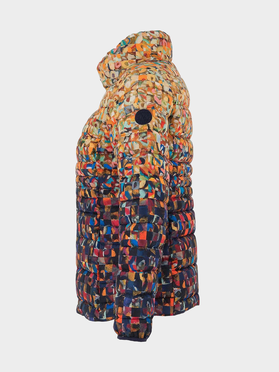 Rubble Print Short Puffer Coat