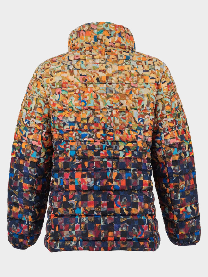 Rubble Print Short Puffer Coat