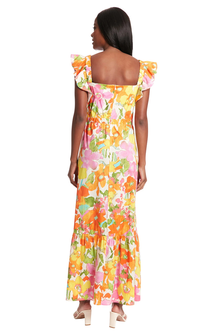 Ruffle Sleeve Floral Maxi Dress