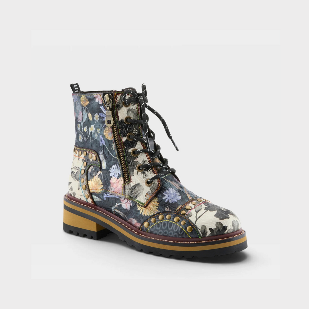 Rugup Mixed Floral Print Ankle Boot