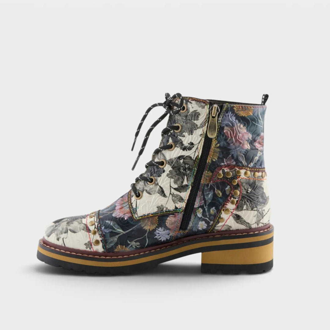 Rugup Mixed Floral Print Ankle Boot