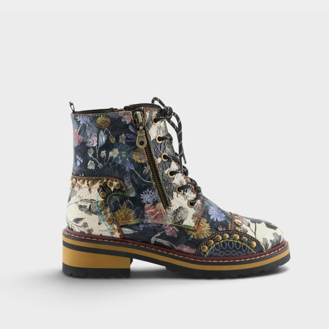 Rugup Mixed Floral Print Ankle Boot