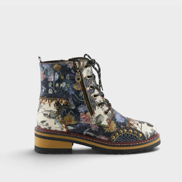 Rugup Mixed Floral Print Ankle Boot
