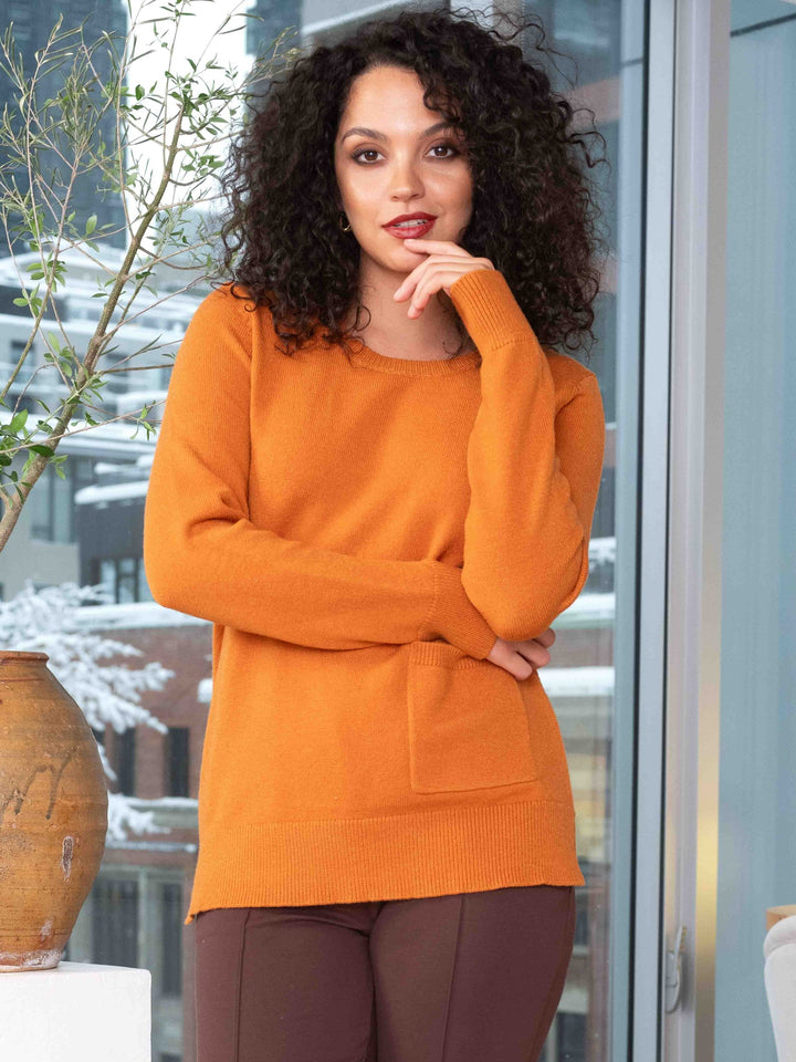 Rust Sweater with Detachable Collar