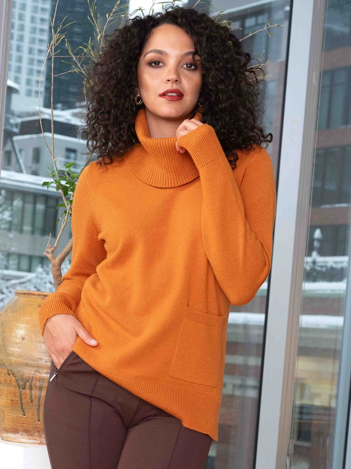 Rust Sweater with Detachable Collar