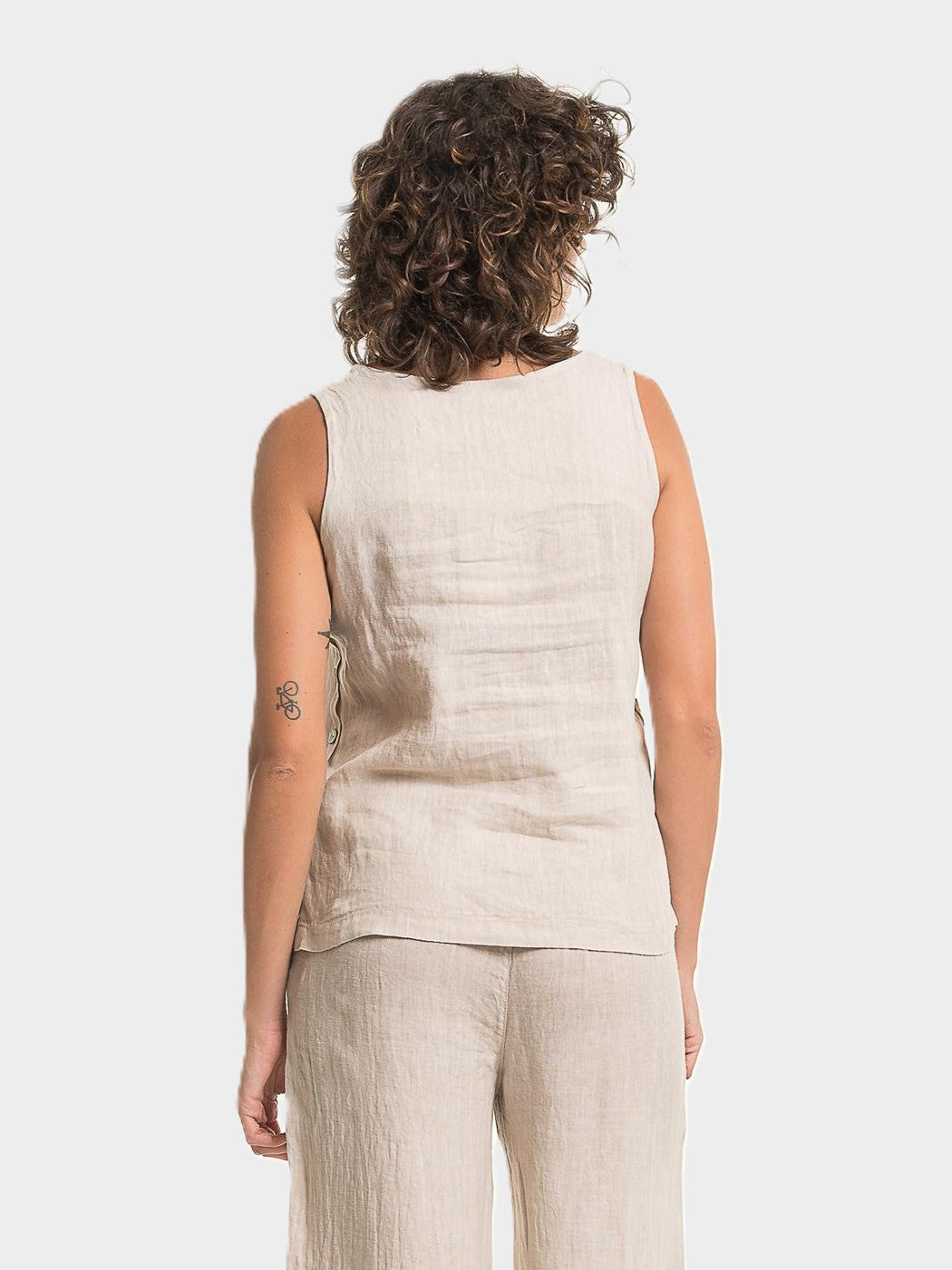 Sabia Side Button Linen Top