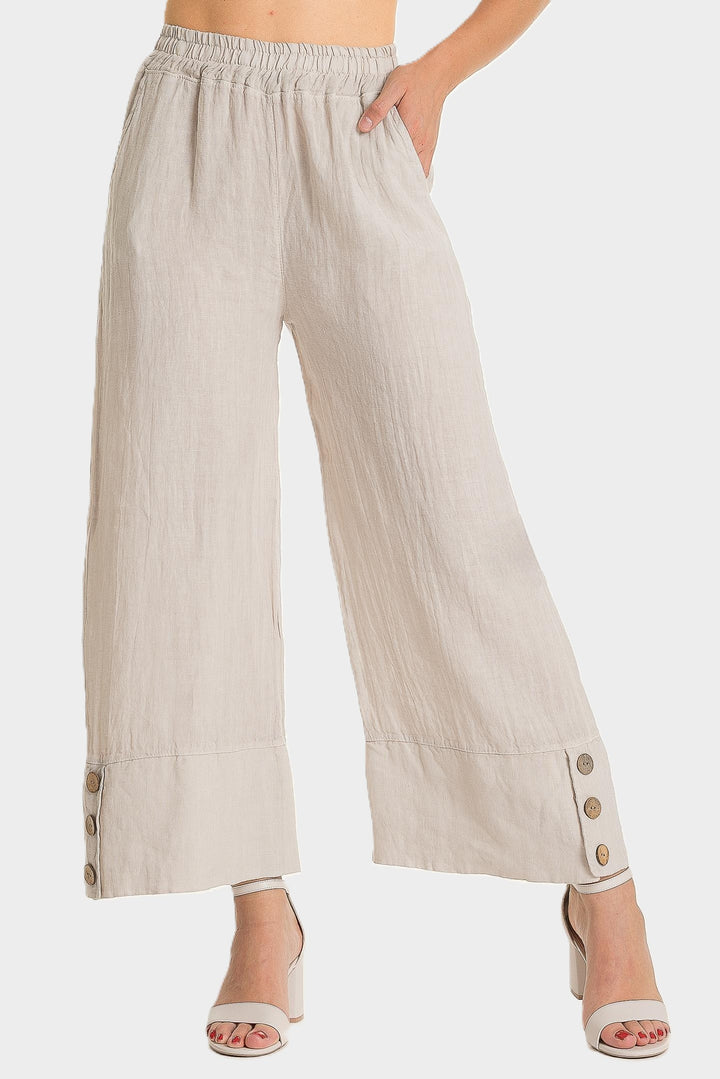 Sabia Wide Hem Linen Pants