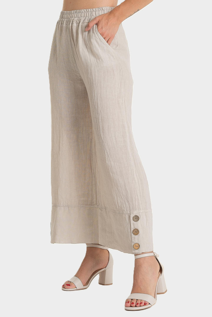 Sabia Wide Hem Linen Pants
