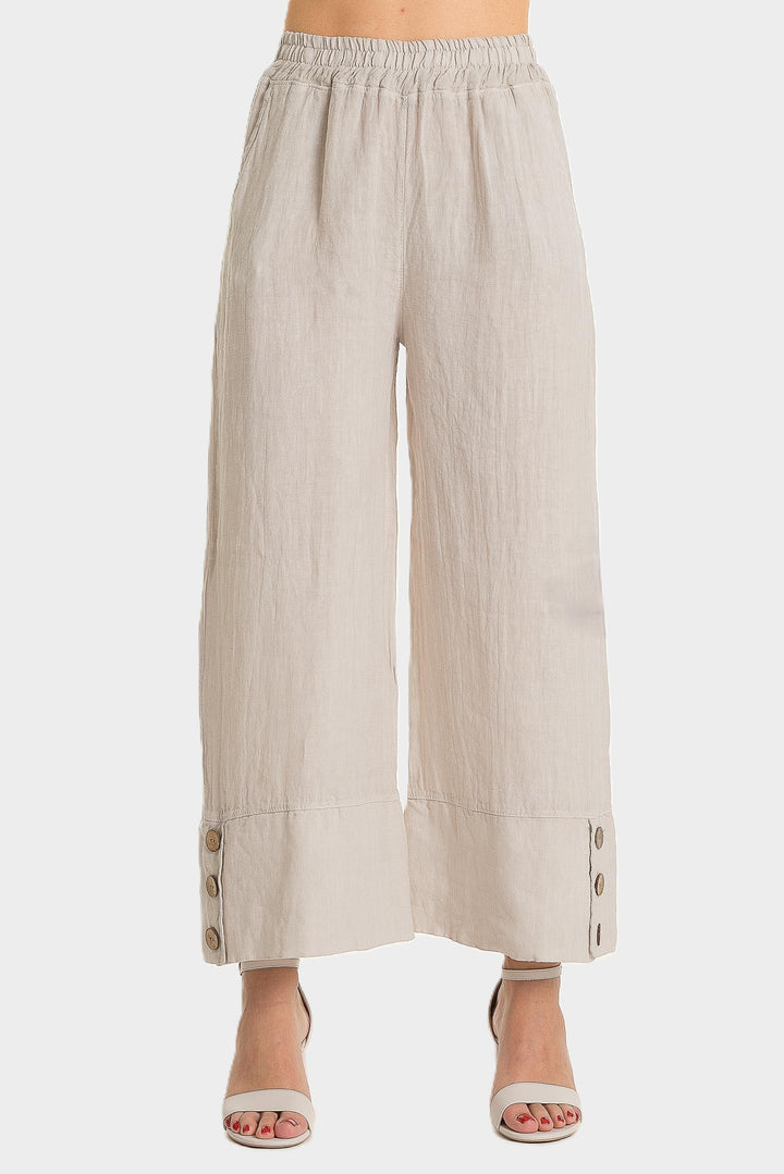 Sabia Wide Hem Linen Pants