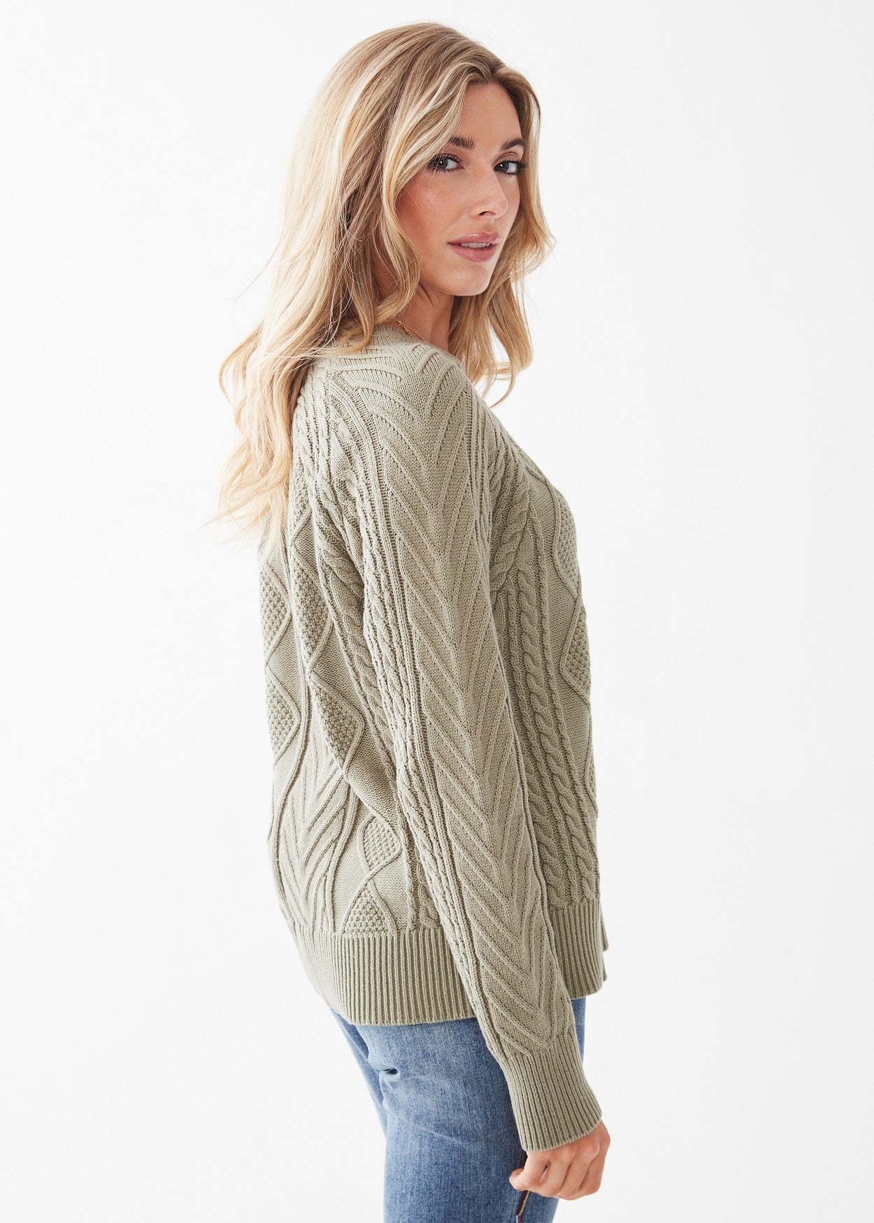 Sage Cable Knit Sweater