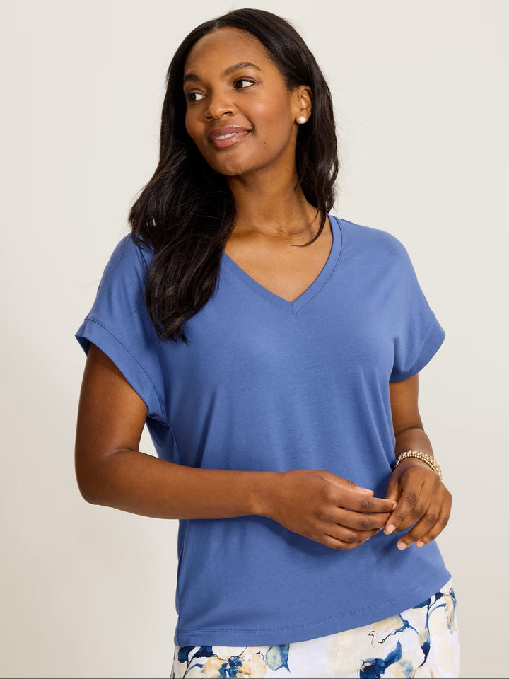 Sanibel Blue Kauai Jersey V-Neck Tee