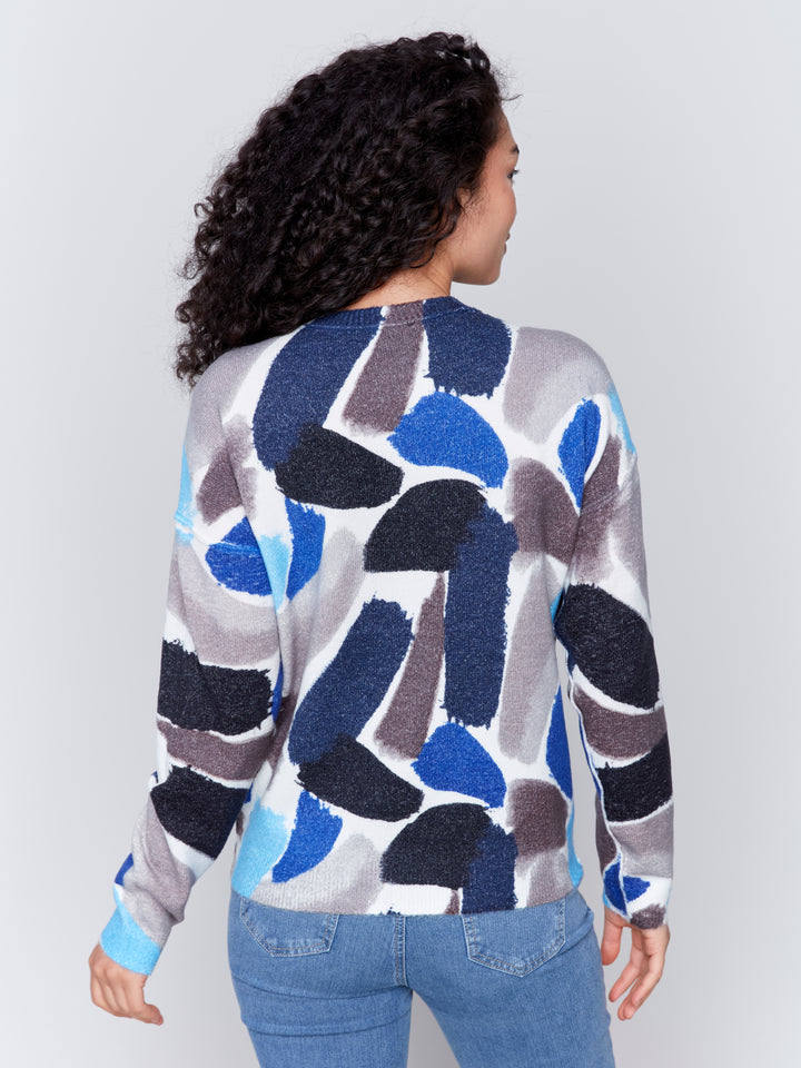 Sapphire Print Reversible Sweater