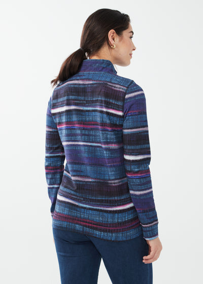 Sediment Stripe Zip Neck Pullover