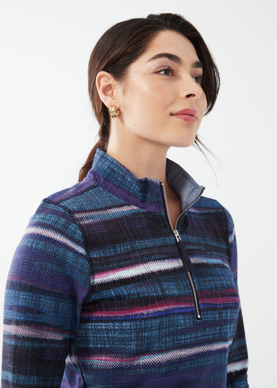Sediment Stripe Zip Neck Pullover