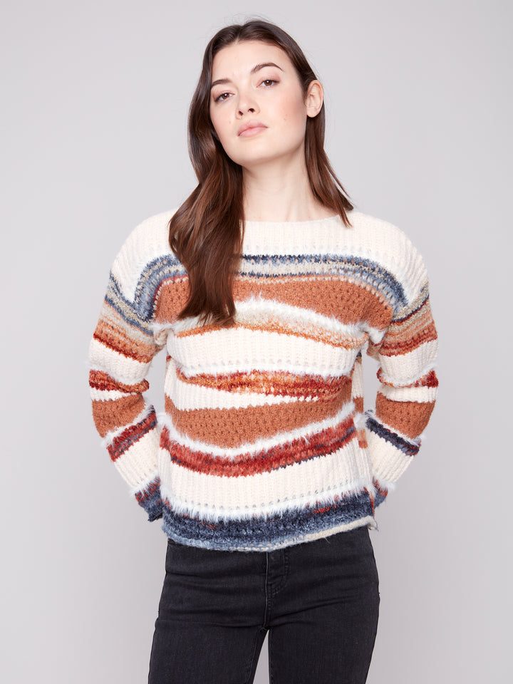 Sepia Patchwork Drop Shoulder Sweater