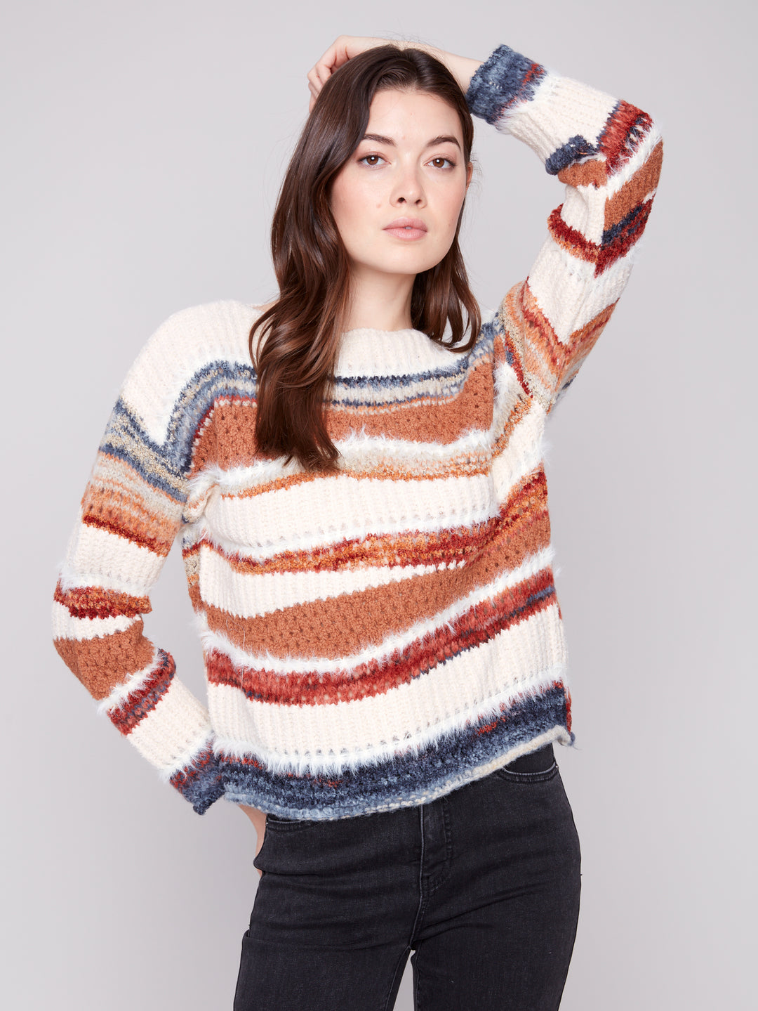Sepia Patchwork Drop Shoulder Sweater