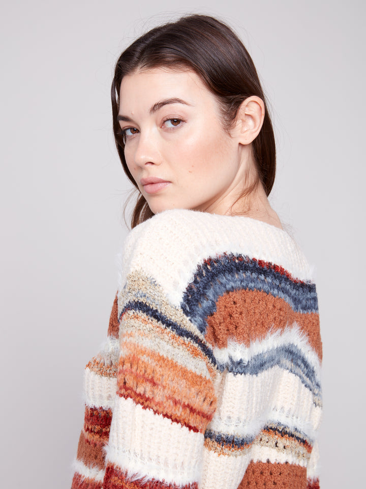 Sepia Patchwork Drop Shoulder Sweater