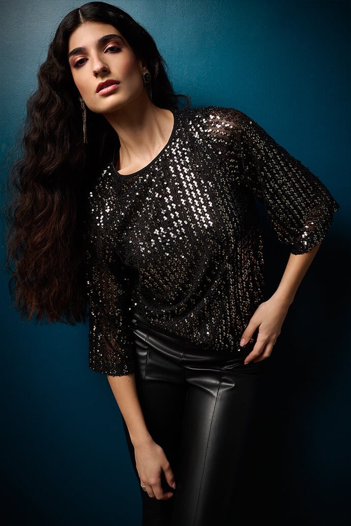 Sequin Boxy Top