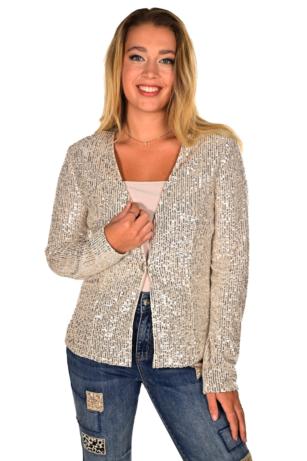 Sequin One Button Jacket