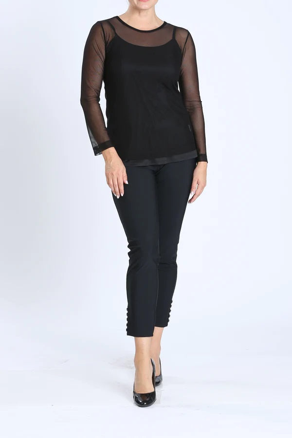 Sheer Mesh Long Sleeve Top