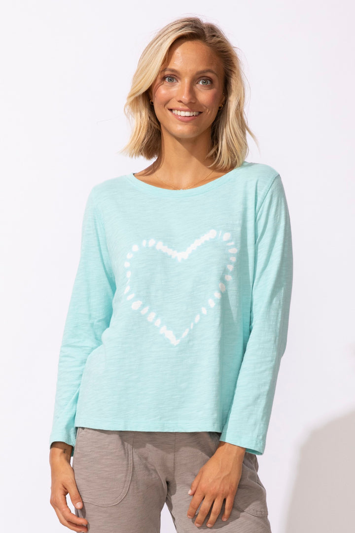 Shibori Heart Long Sleeve Boxy Tee