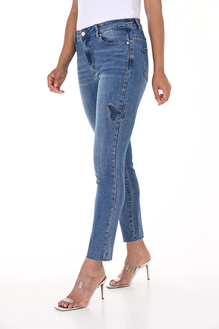 Shimmery Butterfly Ankle Jean