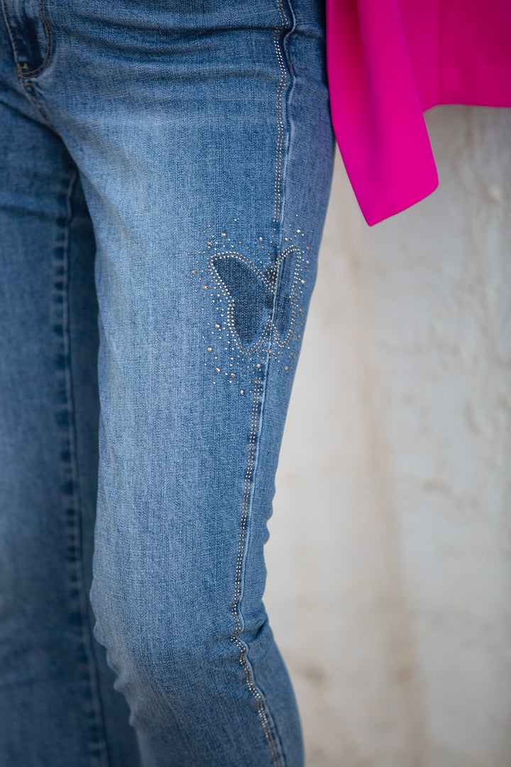 Shimmery Butterfly Ankle Jean