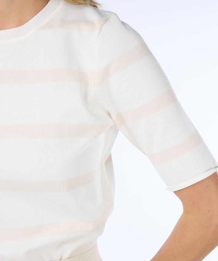 Short Sleeve Striped Sweater