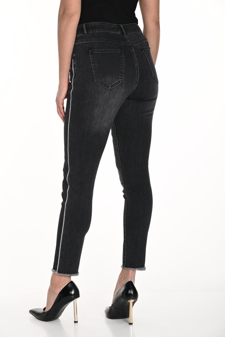 Side Embellished Charcoal Jean