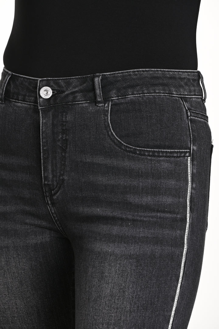 Side Embellished Charcoal Jean