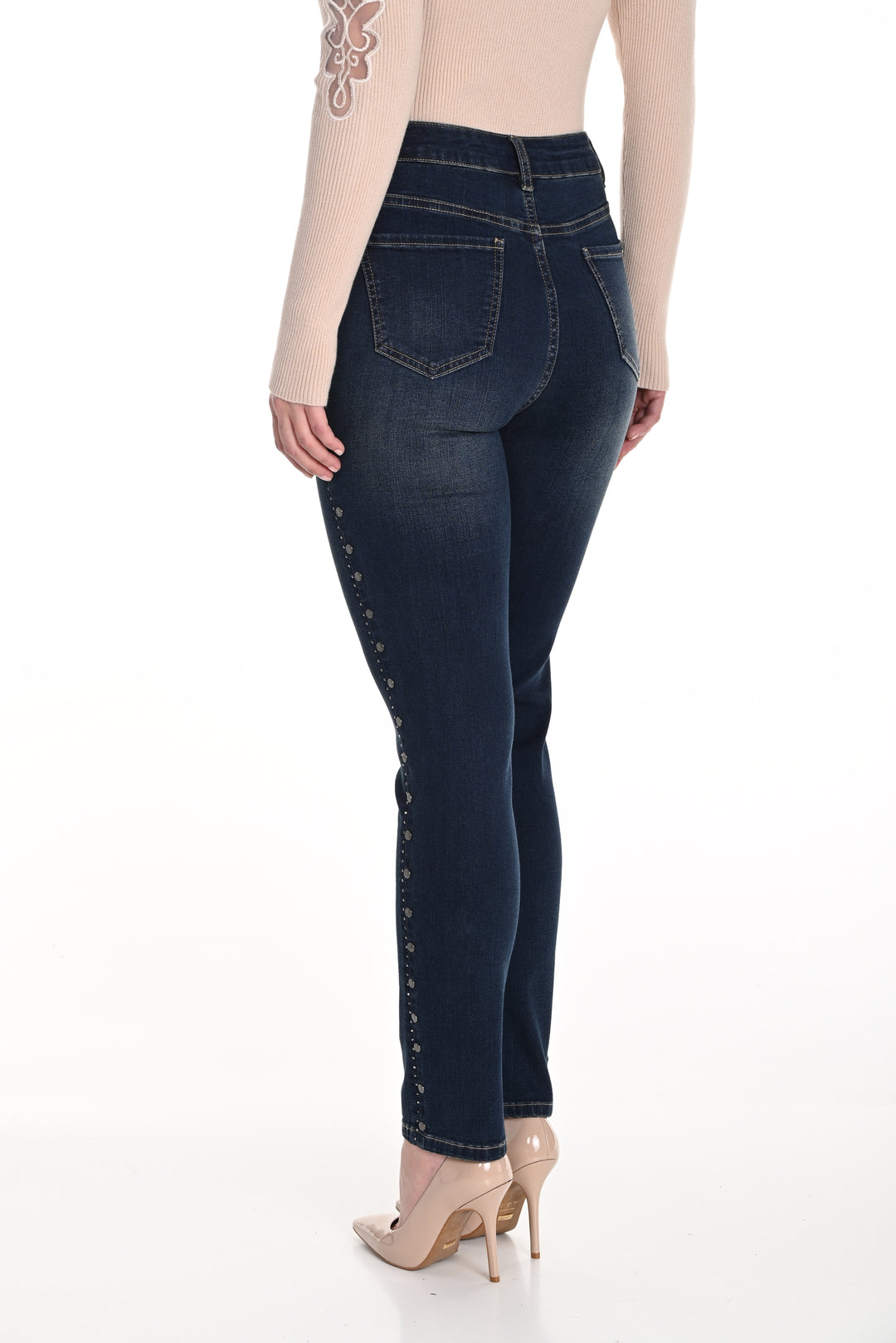 Side Jewel and Studded Jean