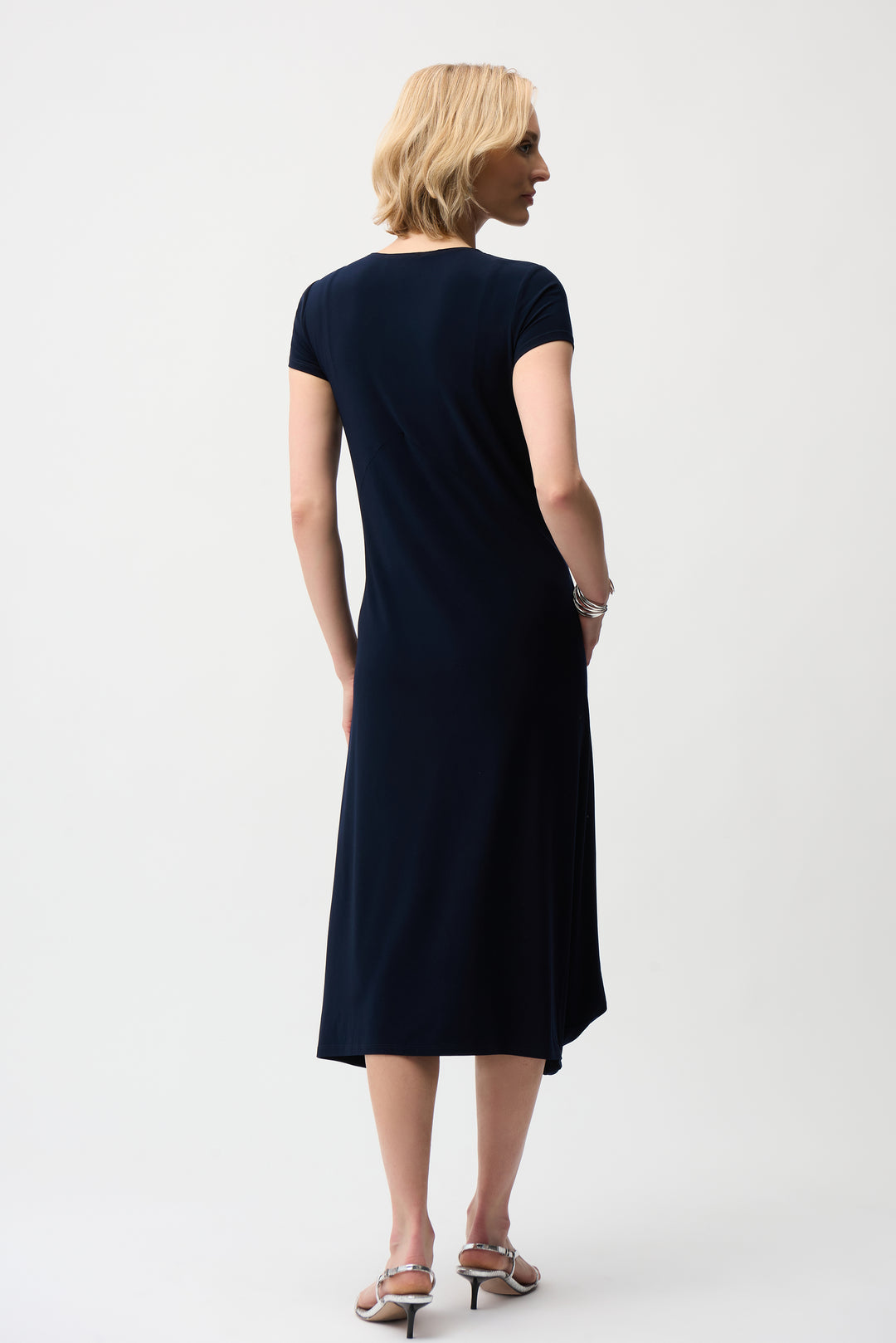 Silky Knit Cocoon Dress with Scoop Neckline